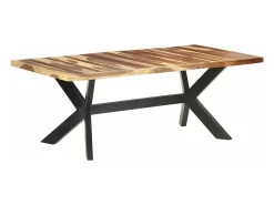 Mesa de comedor madera maciza con acabado miel 200x100x75 cm