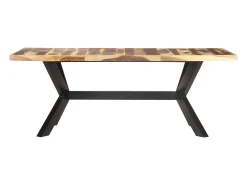 Mesa de comedor madera maciza con acabado miel 200x100x75 cm
