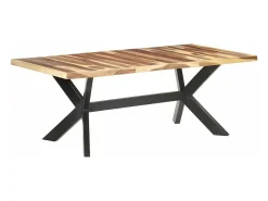Mesa de comedor madera maciza con acabado miel 200x100x75 cm