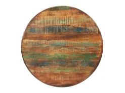 Mesa de comedor madera maciza reciclada y acero 110x78 cm ES310918