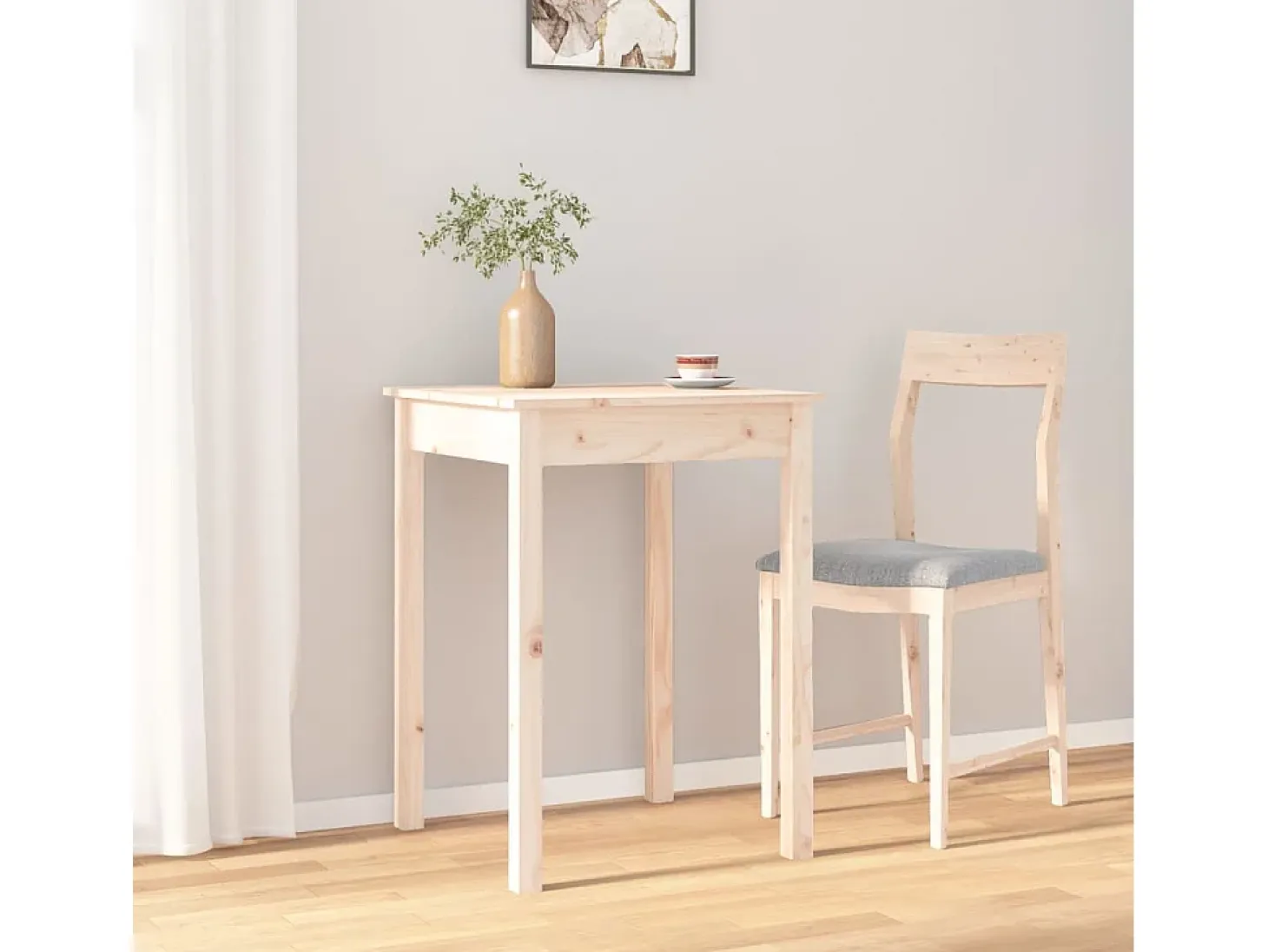 Mesa de comedor madera maciza de pino 55x55x75 cm ES177568
