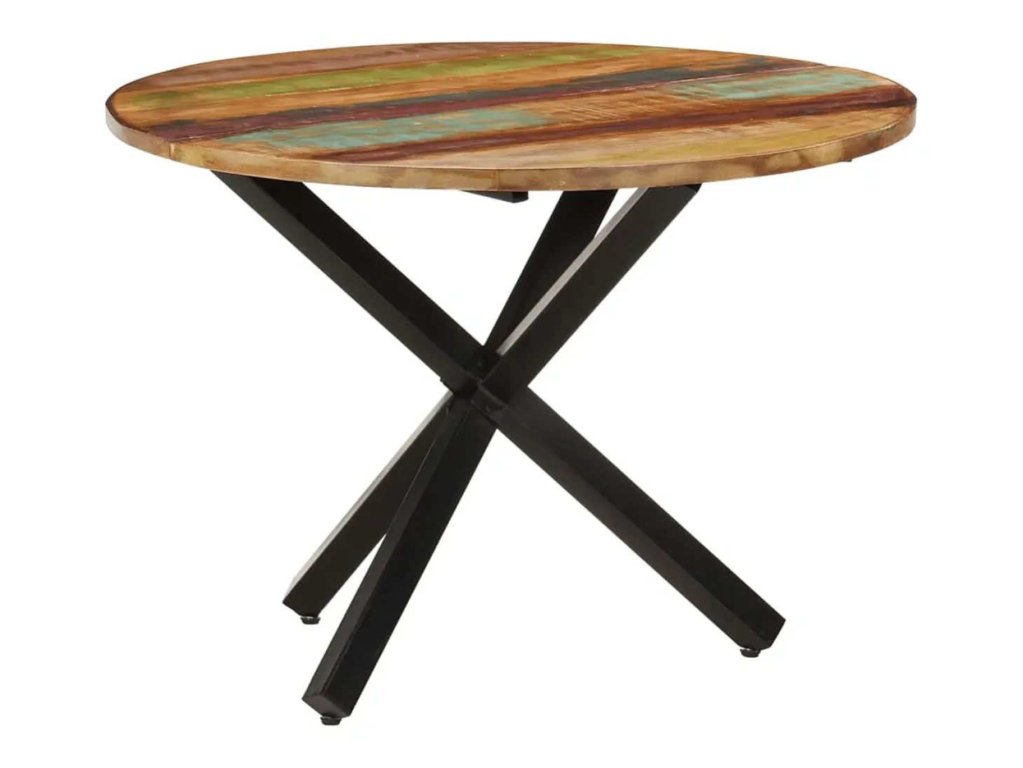 Mesa de comedor madera maciza reciclada redonda 100x100x75 cm