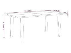 Mesa de comedor madera maciza de acacia 150x90x75 cm