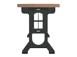 Mesa de comedor madera maciza de abeto y hierro 110x65x82 cm
