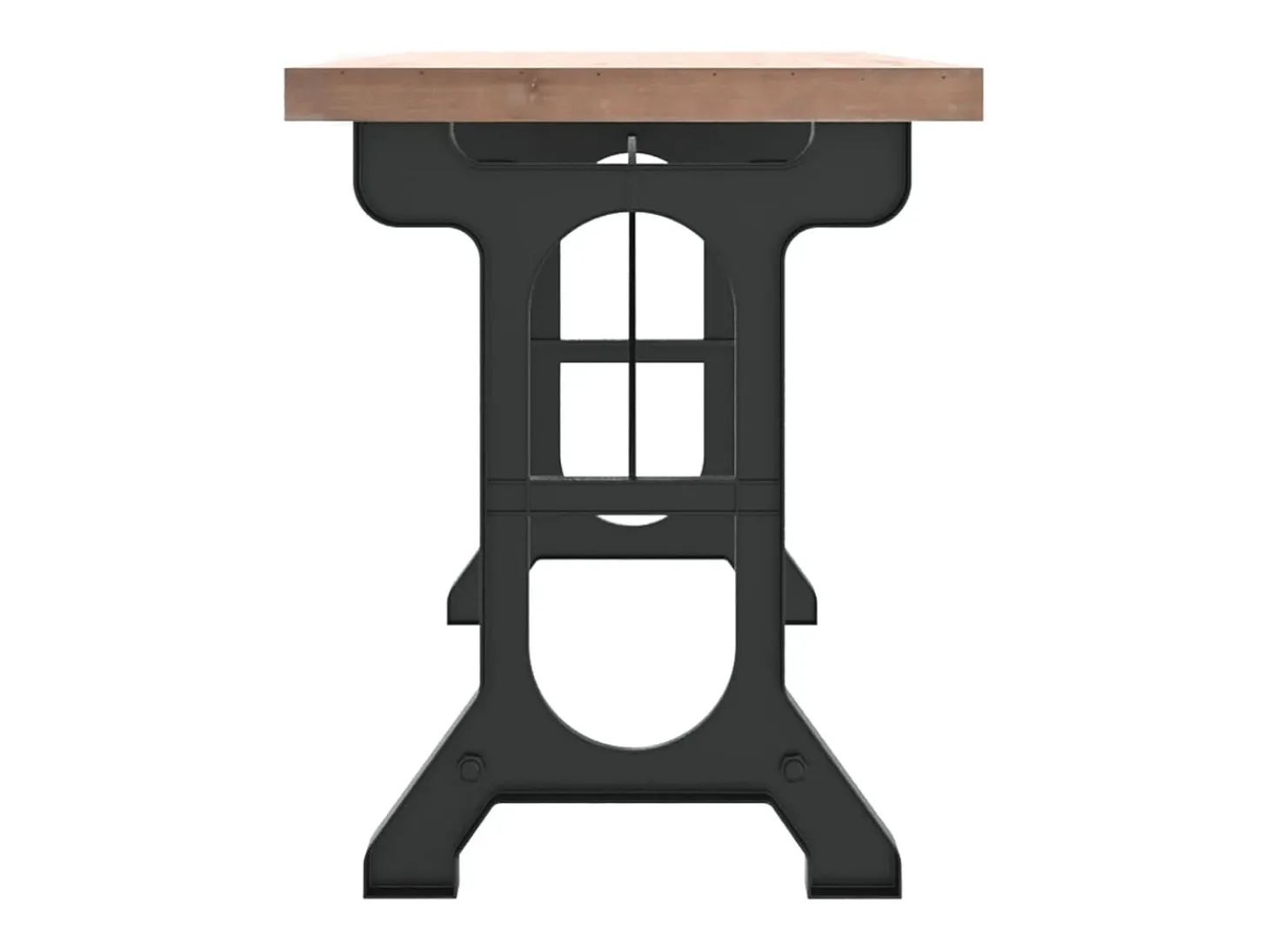 Mesa de comedor madera maciza de abeto y hierro 110x65x82 cm