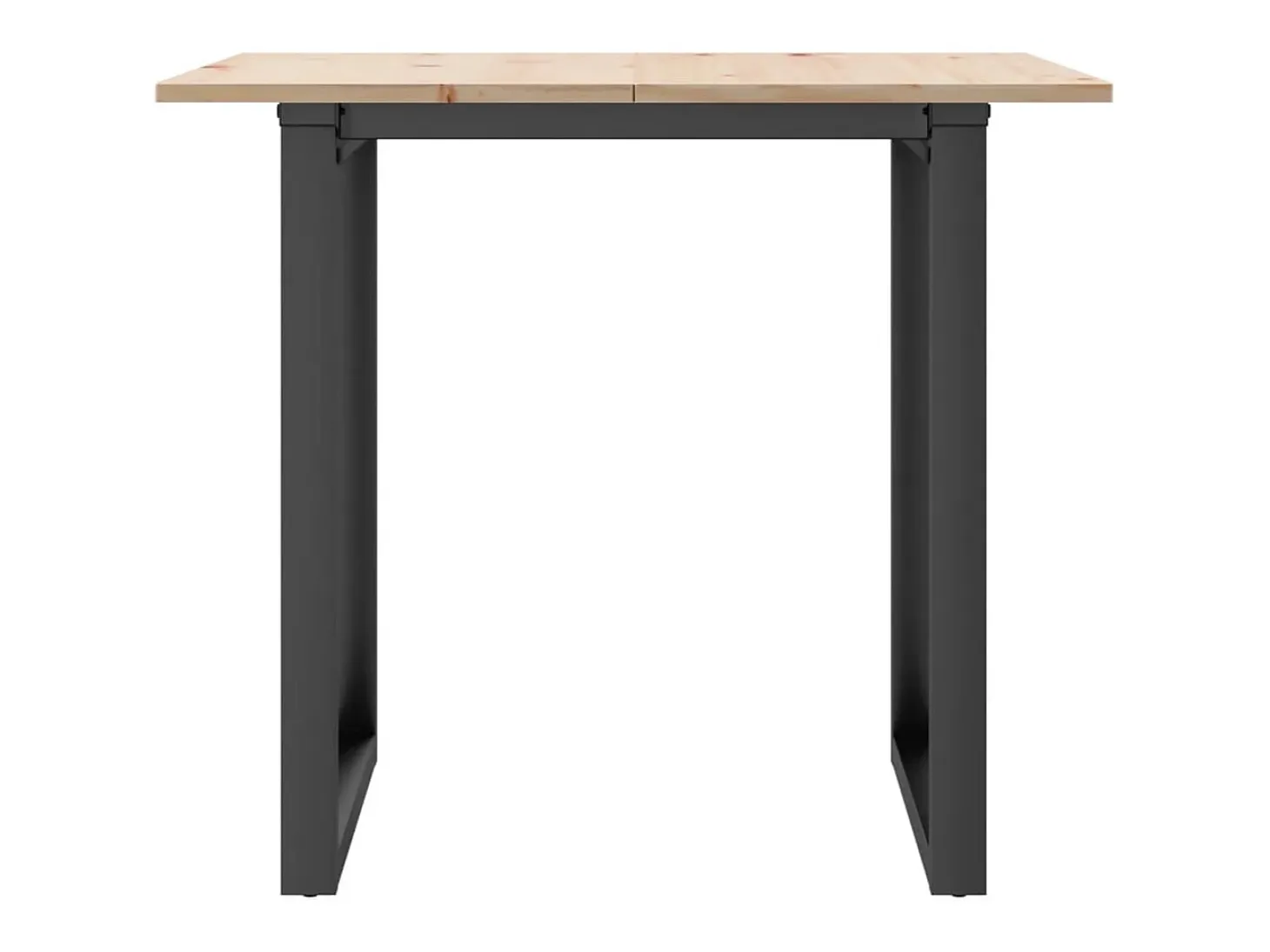 Mesa de comedor marco O madera maciza pino y hierro 90x90x75 cm ES748802
