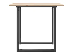 Mesa de comedor marco O madera maciza pino y hierro 90x90x75 cm ES748802