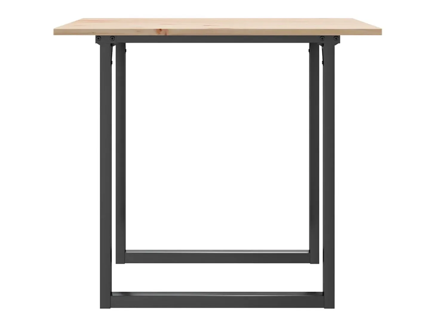 Mesa de comedor marco O madera maciza pino y hierro 90x90x75 cm ES748802