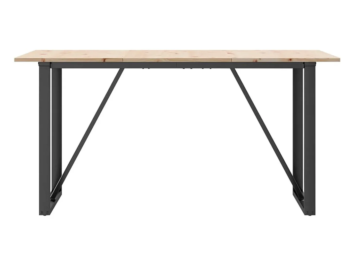 Mesa de comedor marco O madera maciza pino y hierro 140x80x75cm