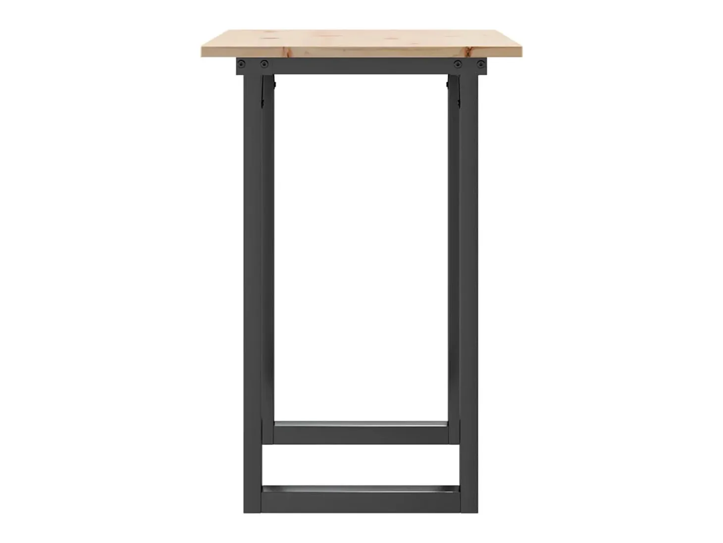 Mesa de comedor marco O madera maciza pino y hierro 80x50x75 cm ES558102