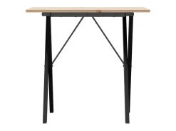 Mesa de comedor marco X madera maciza pino y hierro 80x50x75 cm