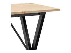 Mesa de comedor marco X madera maciza pino y hierro 80x50x75 cm