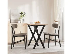 Mesa de comedor marco X madera maciza pino y hierro 80x50x75 cm ES573612