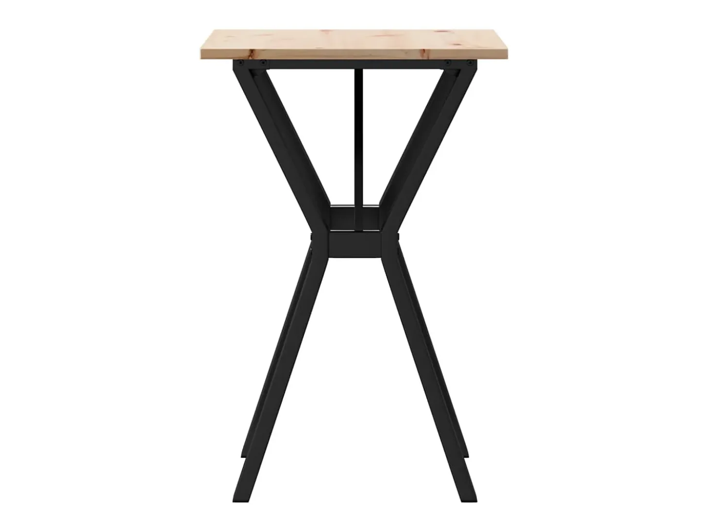 Mesa de comedor marco Y madera maciza pino y hierro 50x50x75 cm