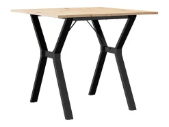 Mesa de comedor marco Y madera maciza pino y hierro 80x80x75 cm ES634767