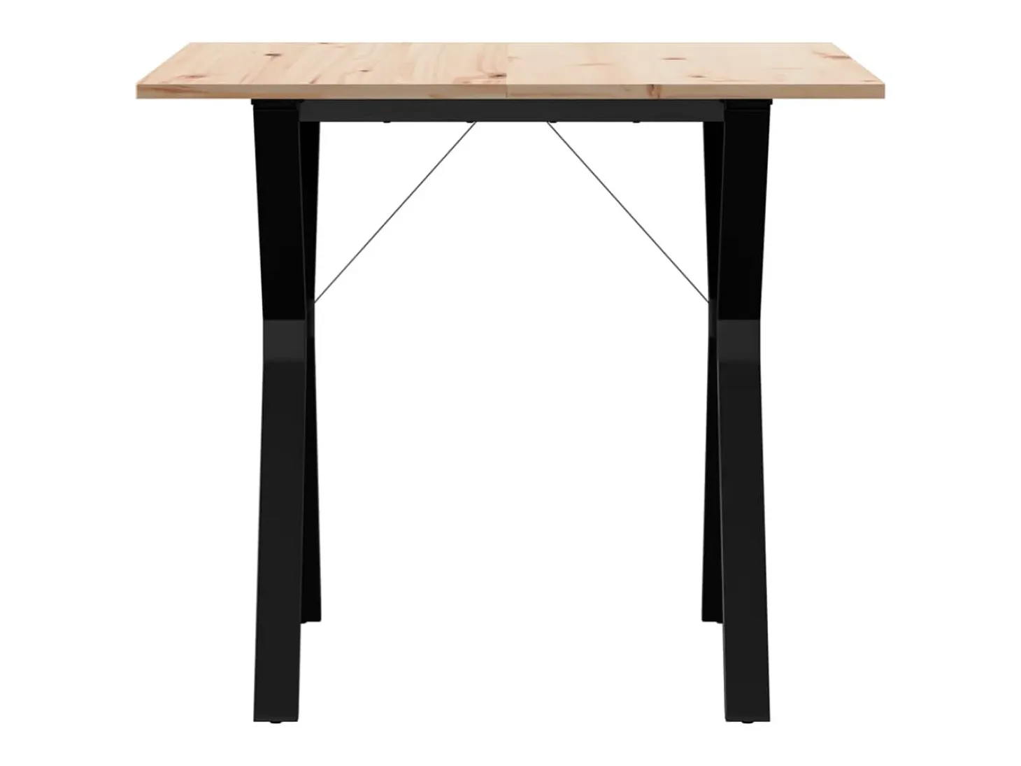 Mesa de comedor marco Y madera maciza pino y hierro 80x80x75 cm ES634767