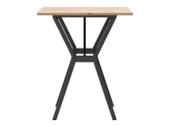 Mesa de comedor marco Y madera maciza pino y hierro 60x60x75 cm ES512201