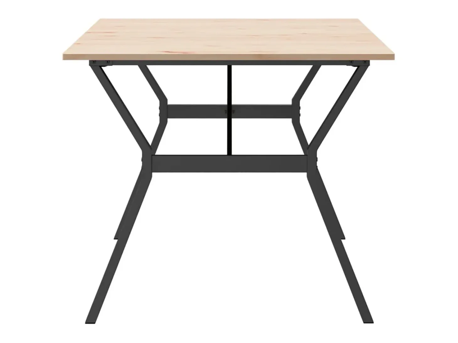 Mesa de comedor marco Y madera maciza pino y hierro 180x90x75cm ES489151