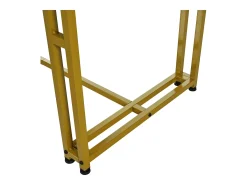 Mesa de comedor moderna y lujosa para 6 personas - Estructura de metal resistente - Madera - Dorada (120 x 70 cm)