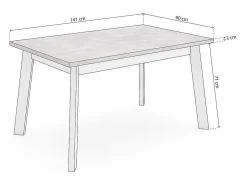 Mesa de comedor Naira 140 Cemento Blanco