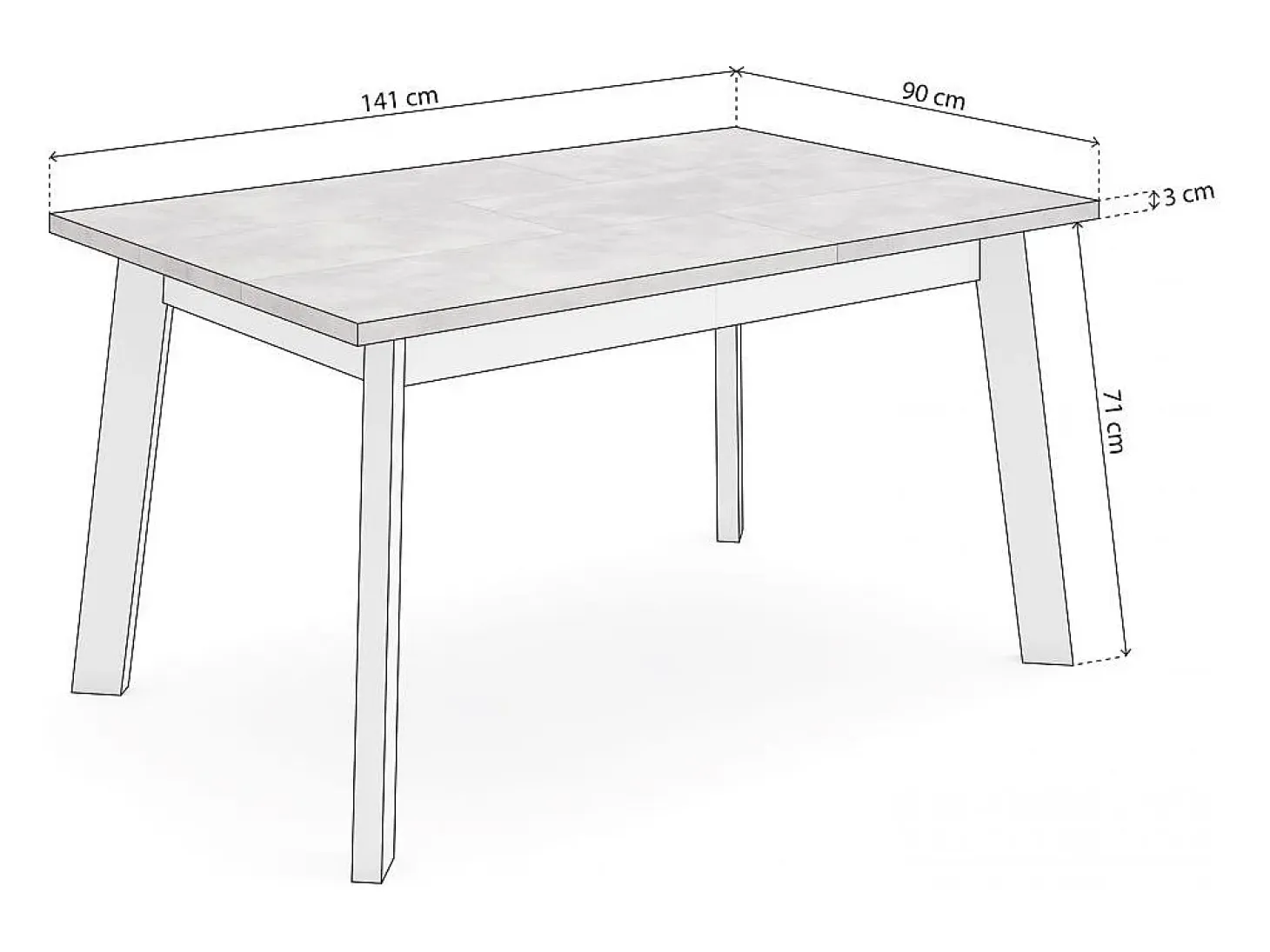 Mesa de comedor Naira 140 Cemento Blanco