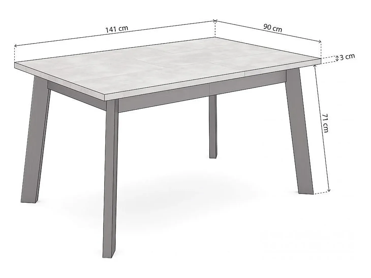Mesa de comedor Naira 140 Cemento Negro