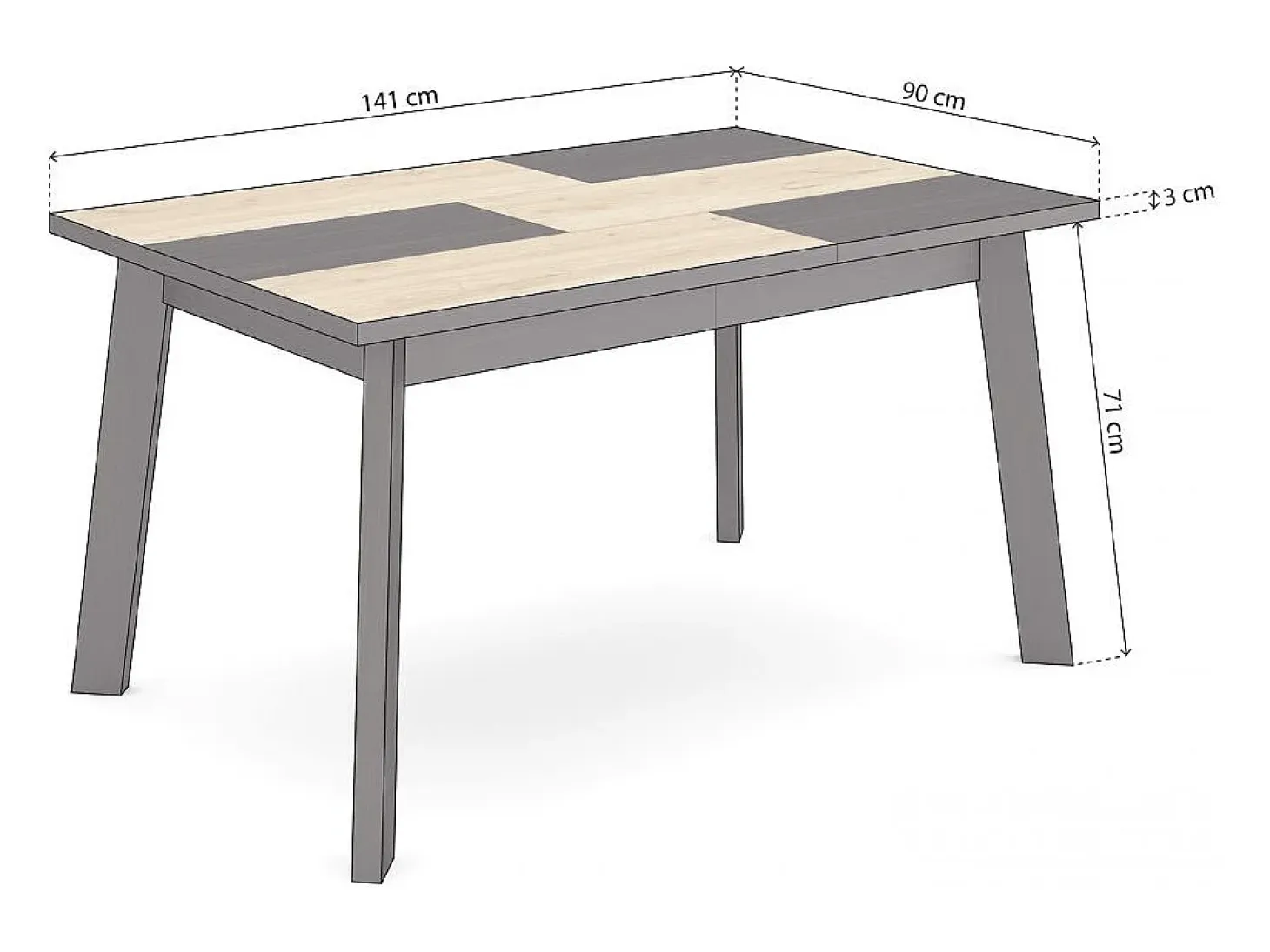 Mesa de comedor Naira 140 Negro Roble Negro