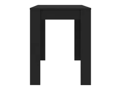 Mesa de comedor negra de 120 x 60 x 76 cm de madera de ingeniería