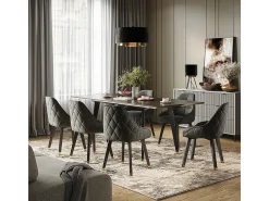 Mesa de comedor negro 200x90x77 goldamo