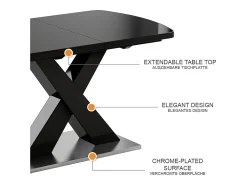 Mesa de comedor negro 120x80x76 chinto
