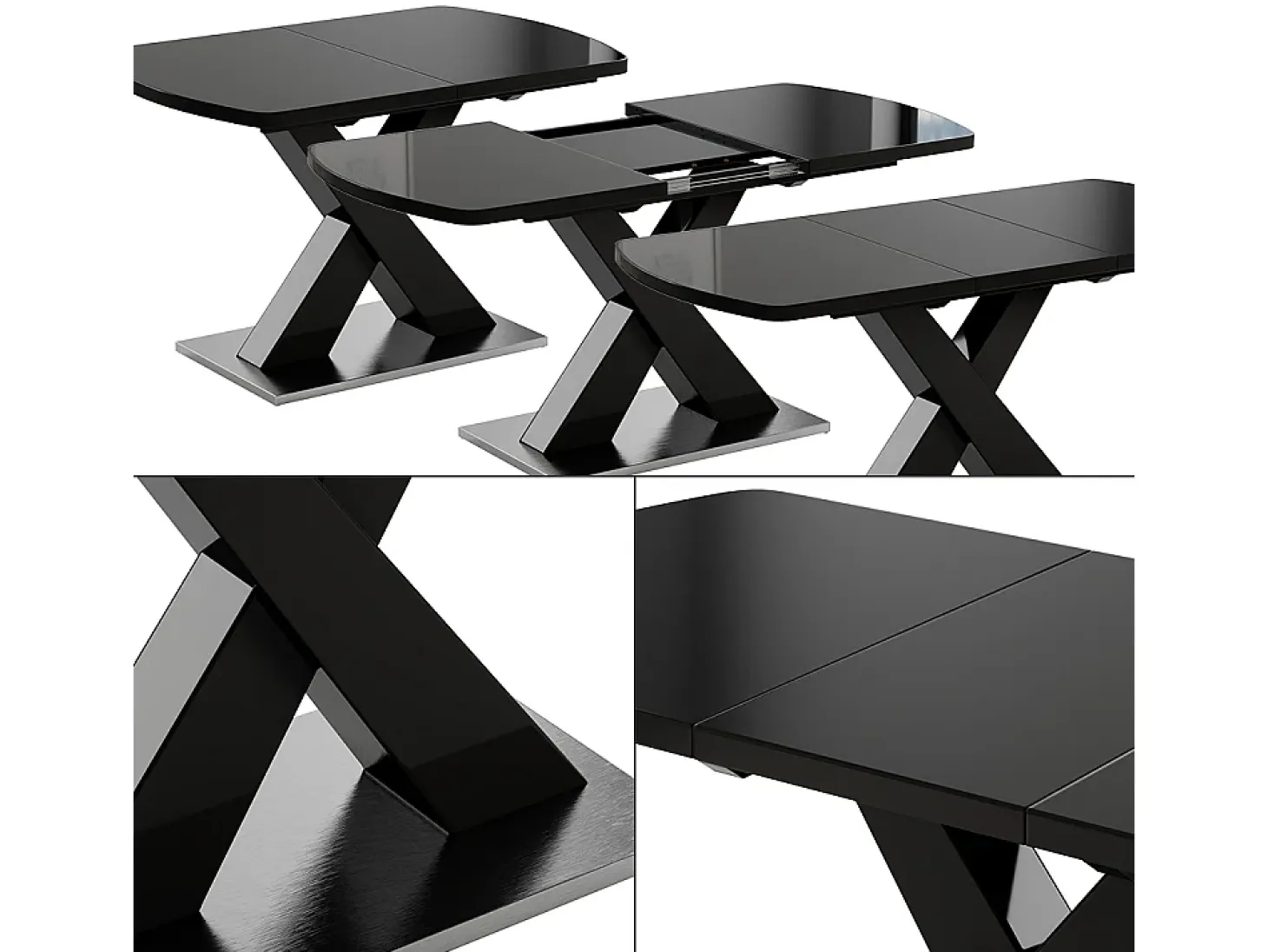 Mesa de comedor negro 120x80x76 chinto