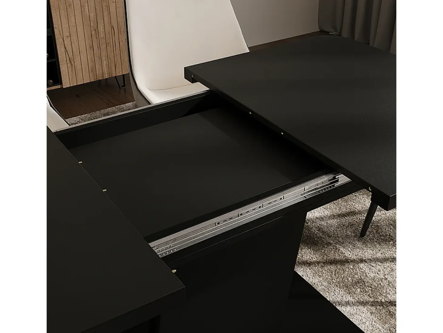 Mesa de comedor negro 120x80x77.3 fenaro