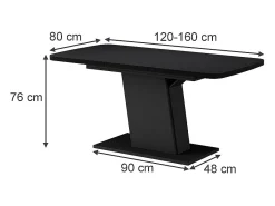 Mesa de comedor negro 120x80x77.3 fenaro