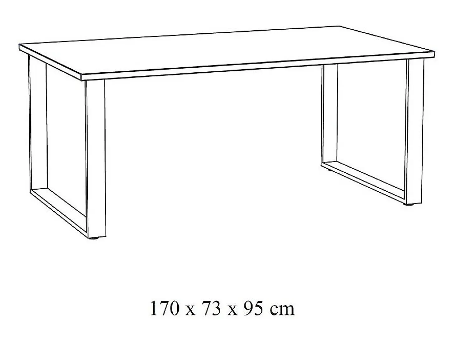 Mesa de comedor NEWTON – 8 personas – Roble dorado y patas de metal – Diseño moderno