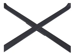 Mesa de comedor NOVES – Redonda diámetro 120 cm – Efecto madera y patas negras – Estilo moderno