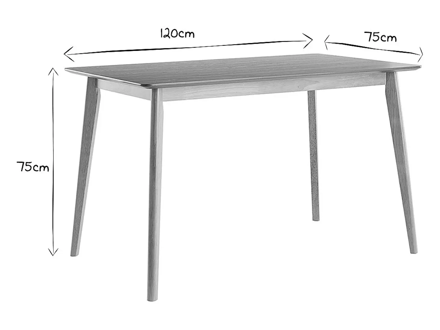 Mesa de comedor nórdica con acabado fresno 120 cm ELION