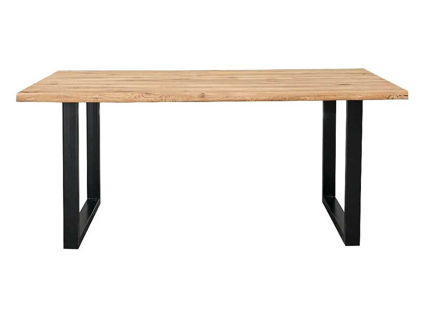 Mesa de comedor nórdica de 75x160x90 cm con sobre de madera y patas metálicas Derby