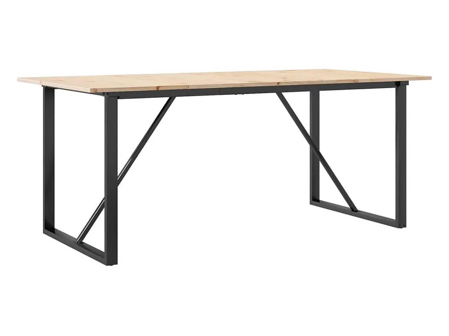 Mesa de comedor O-frame 180x90x75 cm madera maciza de pino acero