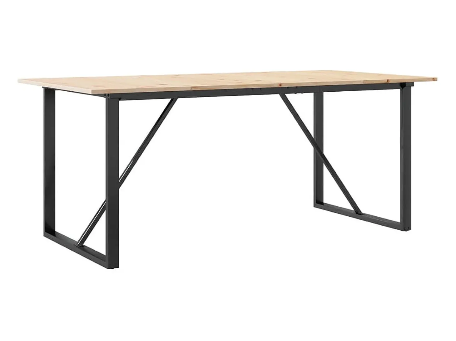Mesa de comedor O-frame 180x90x75 cm madera maciza de pino acero
