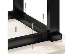 Mesa de comedor O-frame 90x90x75,5cm madera maciza de pino acero