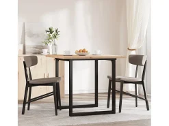 Mesa de comedor O-frame 90x90x75,5cm madera maciza de pino acero