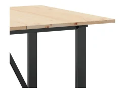 Mesa de comedor O-frame 140x80x75 cm madera maciza de pino acero