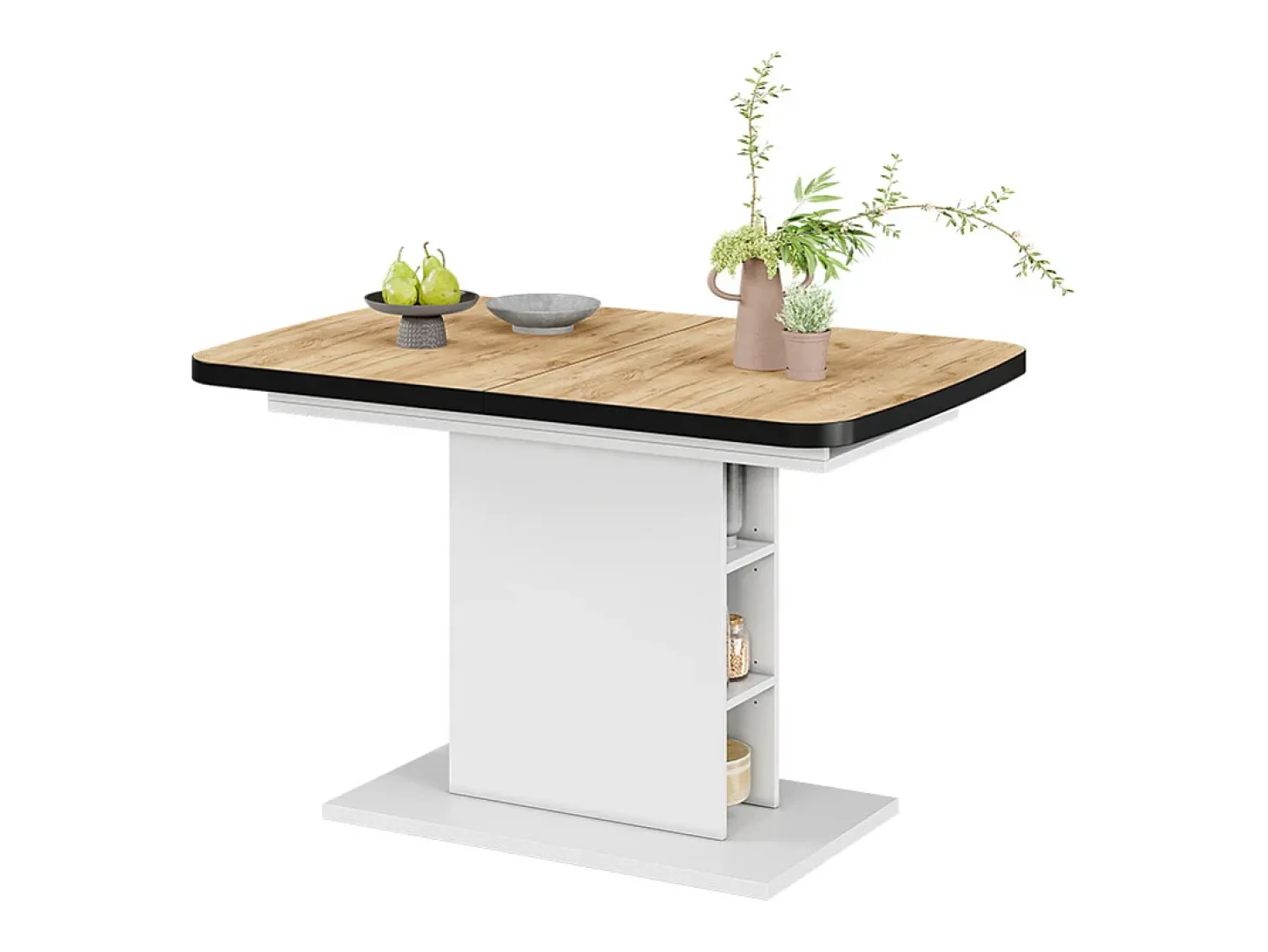 Mesa de comedor oro potencia roble/blanco 120x80x77.3 fenaro