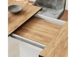 Mesa de comedor oro potencia roble/blanco 120x80x77.3 fenaro