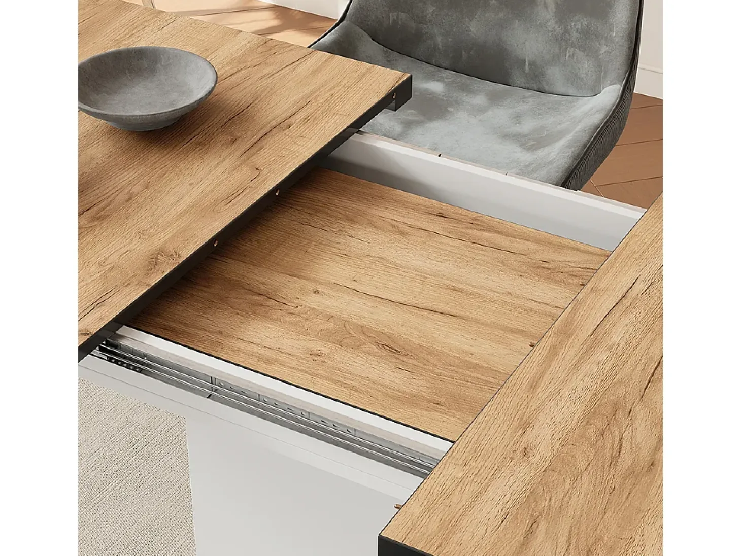 Mesa de comedor oro potencia roble/blanco 120x80x77.3 fenaro