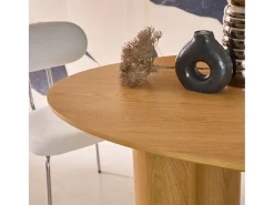 Mesa de comedor ovalada de madera de hevea para 8 personas, 220cm