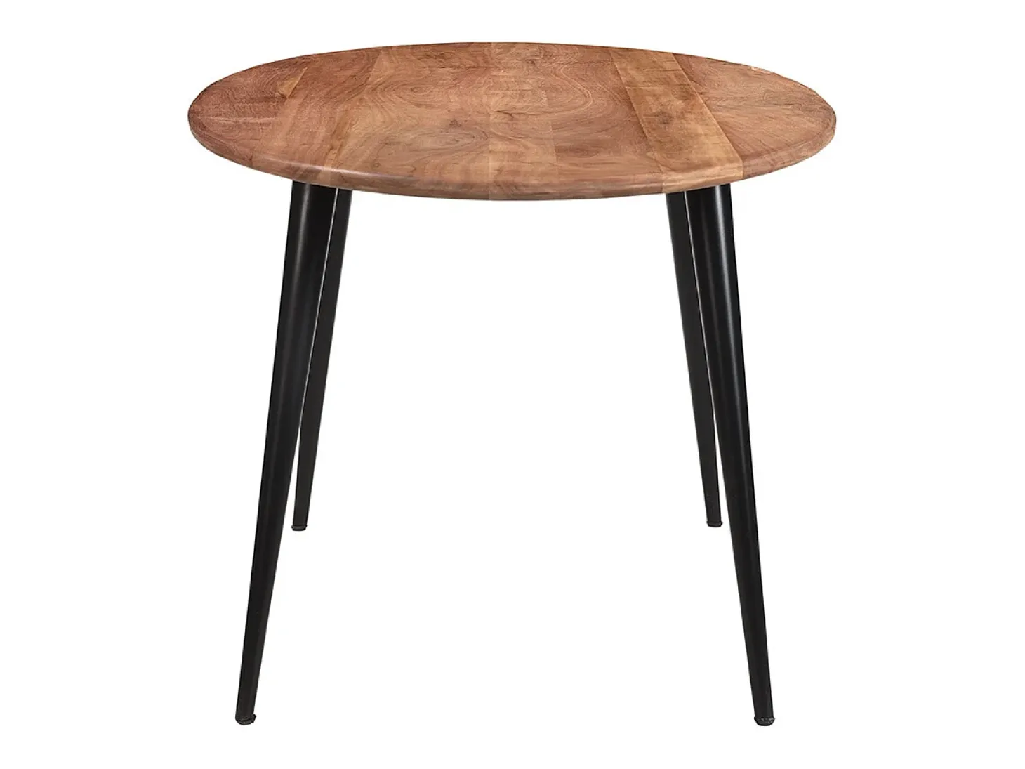 Mesa de comedor ovalada de madera de acacia maciza y metal 160 cm OBALI