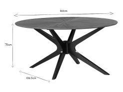 Mesa de comedor ovalada de diseño en nogal 160 cm DIELLI