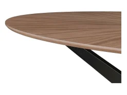 Mesa de comedor ovalada de diseño en nogal 160 cm DIELLI