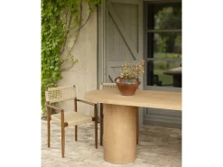 Mesa de comedor ovalada de microcemento en tono terracota DECOWOOD de 220x75cm - LUCÍA - DECOWOOD